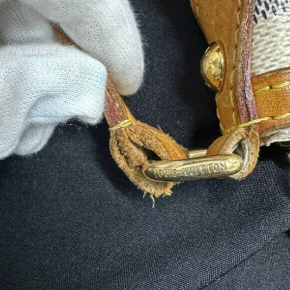 LOUIS VUITTON Siracusa PM Shoulder Bag Damier Azur Leather White N41113 84AA030 - Picture 12 of 16